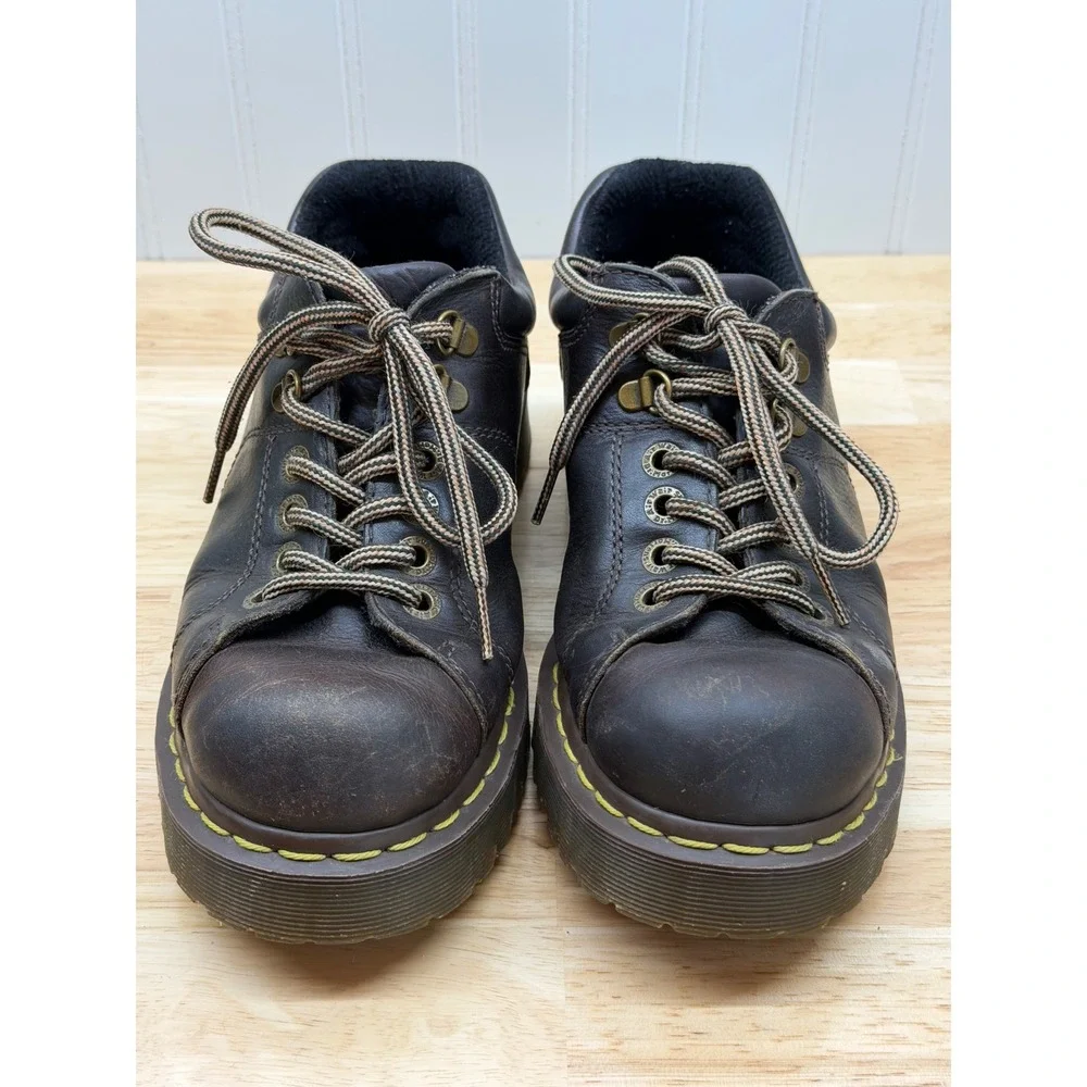 Dr. Martens 10938 Vintage Brown Leather Chunky Lug Sole Platform Shoes Mens 9